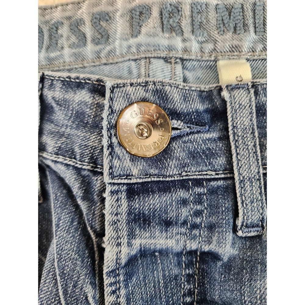 Mens Guess Premium Rebel Straight Leg Blue Jeans Size 32 x 30 Y2K - Picture 3 of 9